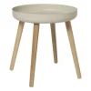 Bijzettafel Nordic - wit/naturel - ø40x43 cm