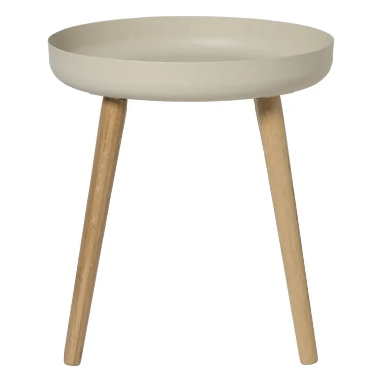 Bijzettafel Nordic - wit/naturel - ø40x43 cm