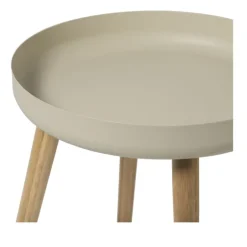 Bijzettafel Nordic - wit/naturel - ø40x43 cm