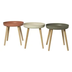 Bijzettafel Nordic - wit/naturel - ø40x43 cm