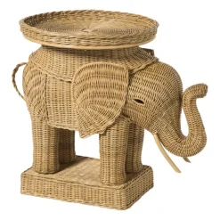Bijzettafel olifant - rotan - 65x55x45 cm