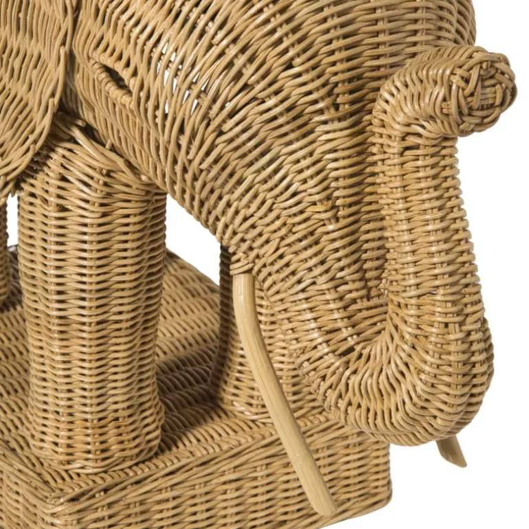 Bijzettafel olifant - rotan - 65x55x45 cm