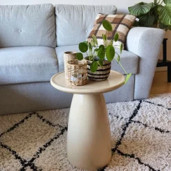 Bijzettafel Paris - beige - ø36x46 cm