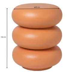 Bijzettafel pop-art bubbles - peach - ø40x50 cm