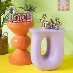 Bijzettafel pop-art eye - lila - 45x41x31 cm