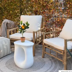 Bijzettafel pop-art eye - wit - 45x41x31 cm