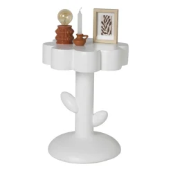 Bijzettafel pop-art flower - wit - ø45x59 cm