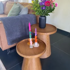 Bijzettafel Rondo klein - bruin - ø38.5x38 cm