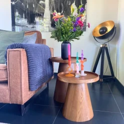 Bijzettafel Rondo klein - bruin - ø38.5x38 cm