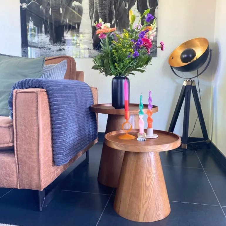 Bijzettafel Rondo klein - bruin - ø38.5x38 cm