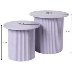 Bijzettafels Oslo - lila - set van 2