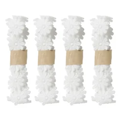 Bloemenband wit - set van 4 - 100 cm