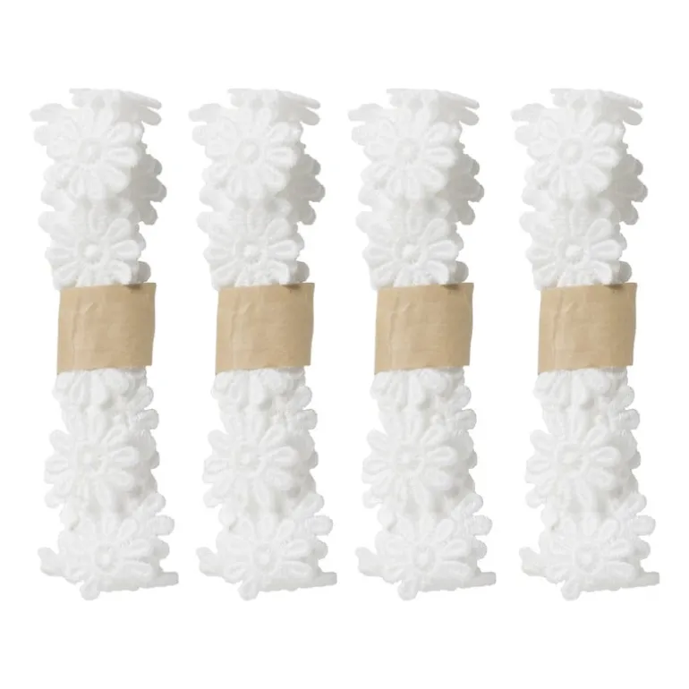 Bloemenband wit - set van 4 - 100 cm