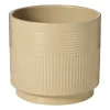 Bloempot lijnen - beige - ø19x17 cm