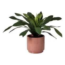 Bloempot lijnen - roze - ø19x17 cm