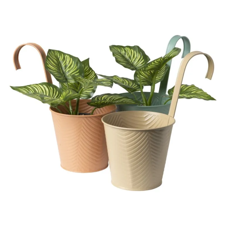 Bloempot met hengsel - groen - 25x20x14 cm