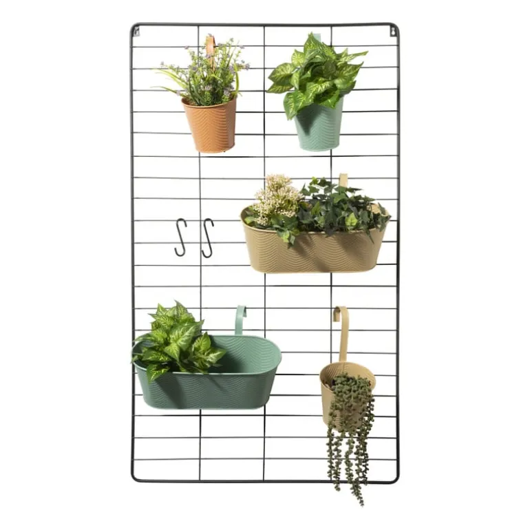 Bloempot met hengsel - groen - 25x20x14 cm