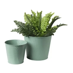 Bloempot patroon maat L - ø15x18 cm - groen