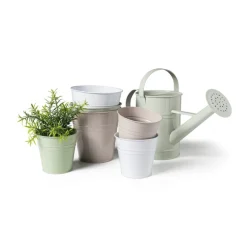 Bloempotje ijzer - groen - 10x7x9.5 cm