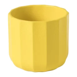 Bloempotje streep - geel - ø7x6.5 cm