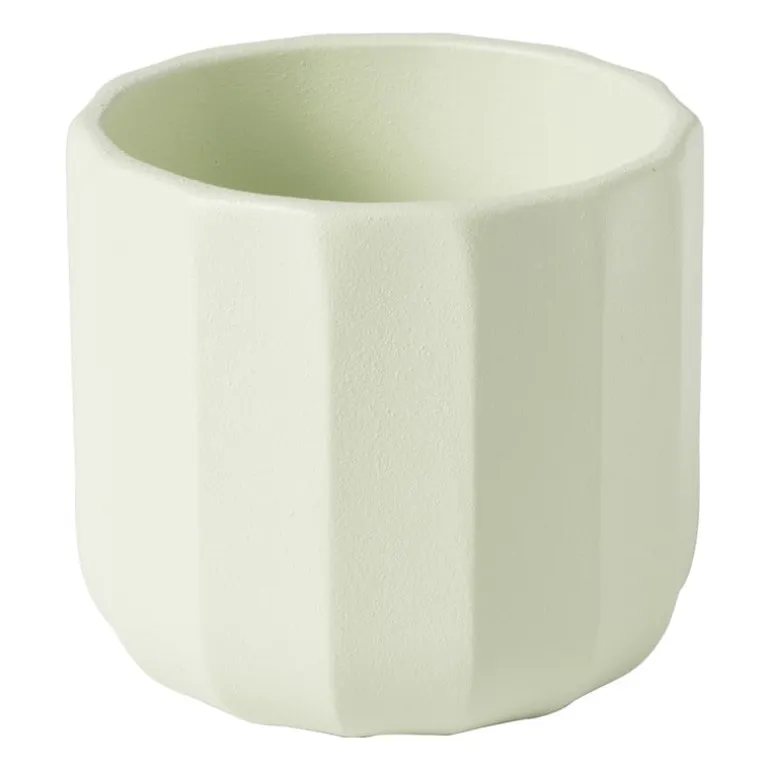 Bloempotje streep - groen - ø7x6.5 cm