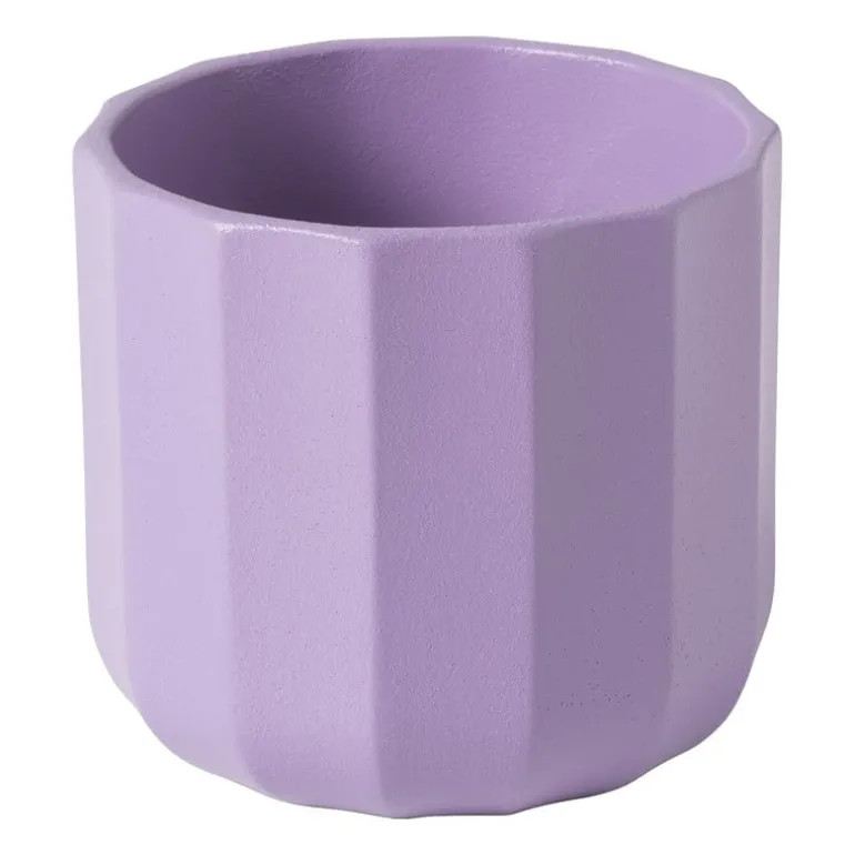 Bloempotje streep - paars - ø7x6.5 cm