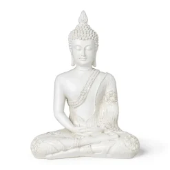 Boeddha beeld - wit - 27 cm