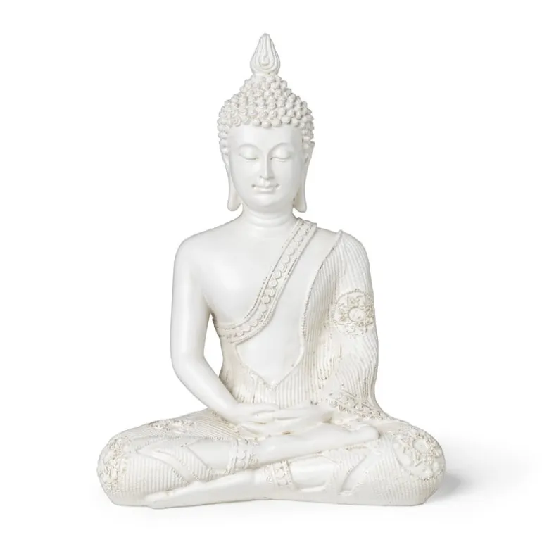 Boeddha beeld - wit - 27 cm