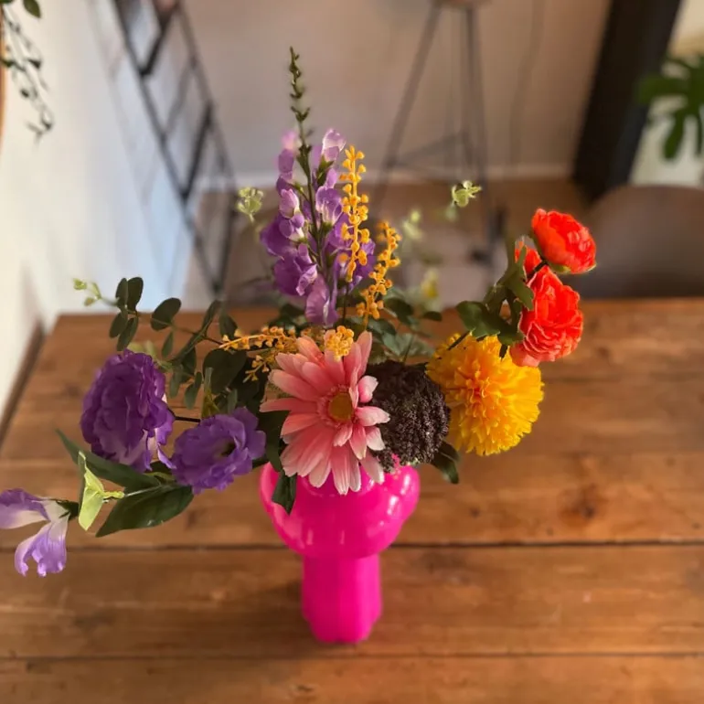 Boeket kunstbloemen - multikleur - 60 cm