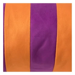Bolster kussen met strepen - paars/oranje - ø18x45 cm