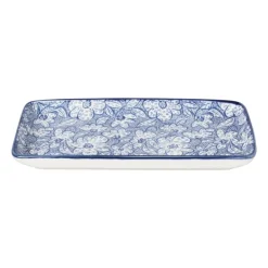 Bord blue print - botanic - 20x11 cm