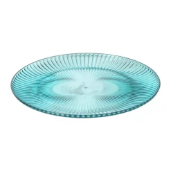 Bord streep - blauw - ø22x1.5 cm