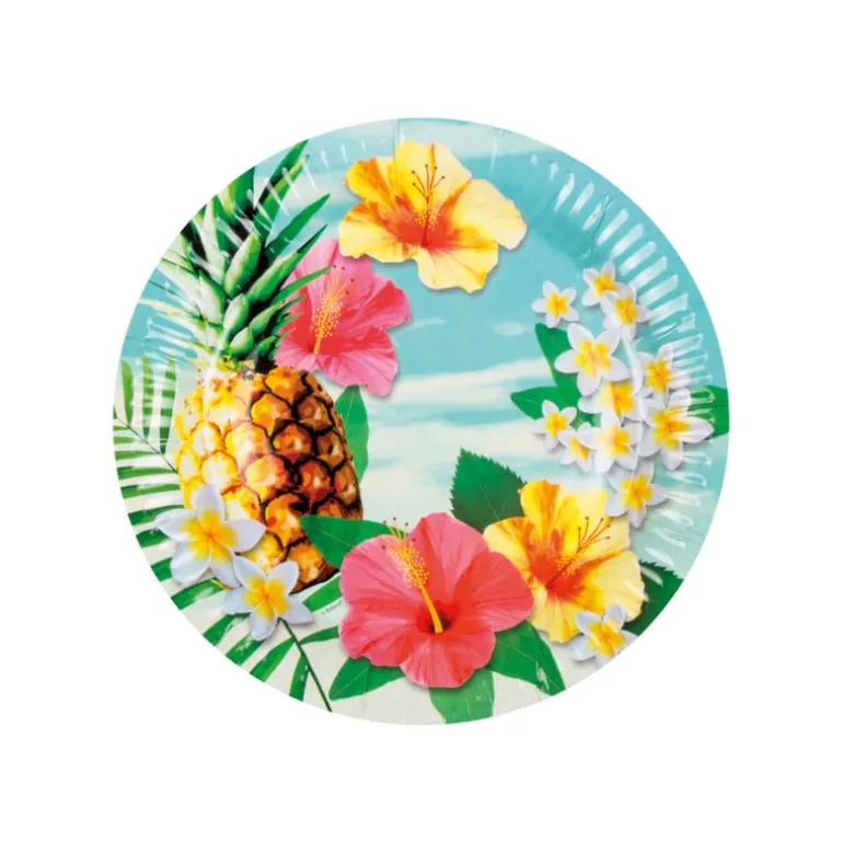 Borden tropical - set van 10 - ø23 cm