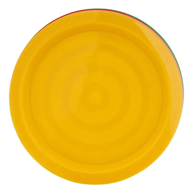 Bordjes - multikleur - kunststof - ø19 cm - set van 6