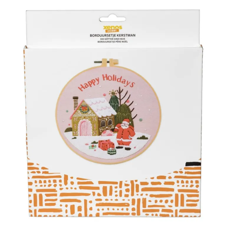 Borduursetje kerstman - ø18 cm