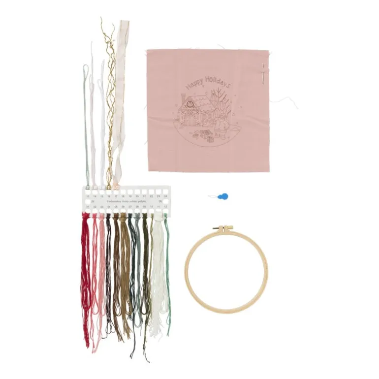 Borduursetje kerstman - ø18 cm