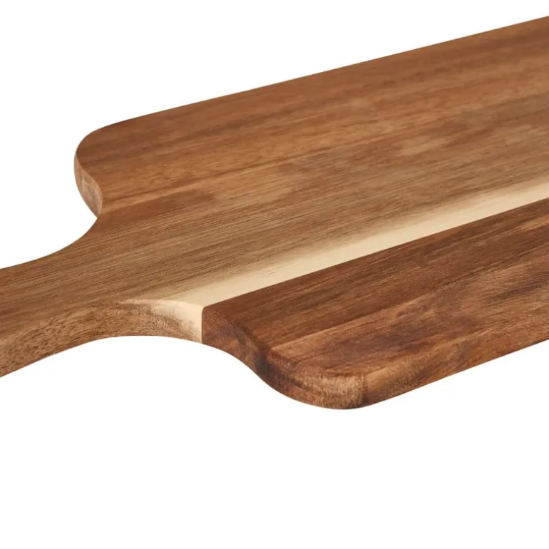 Borrelplank acacia met handvat - 70x19x1.5 cm