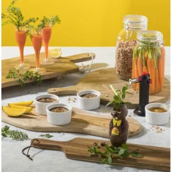 Borrelplank acacia met handvat - 70x19x1.5 cm