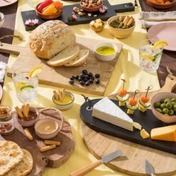 Borrelplankje acacia ovaal zwart- 42x15 cm