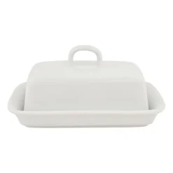 Botervloot met deksel - porselein - 14x17x8 cm