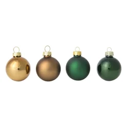 Box met kerstballen - groen - ø4cm - set van 16