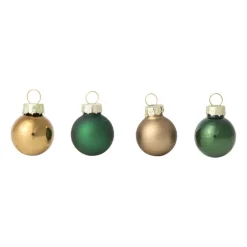 Box met kerstballen - groen - ø2.5 cm - set van 16