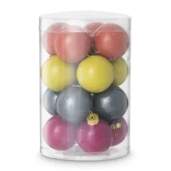 Box met kerstballen - multikleur - ø4 cm - set van 16