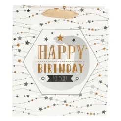 Cadeautasje Happy birthday - ster - 23x26 cm