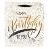 Cadeautasje Happy birthday - gouden stip - 23x26 cm