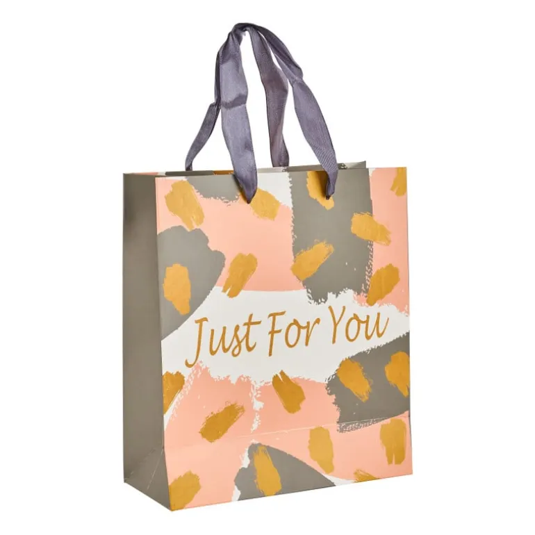 Cadeautasje just for you - grijs - 18x21 cm