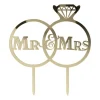 Cake topper Mr & Mrs - goud