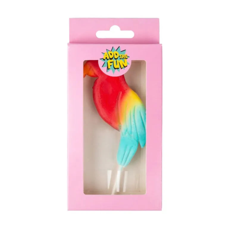 Caketopper papegaai - rood/blauw