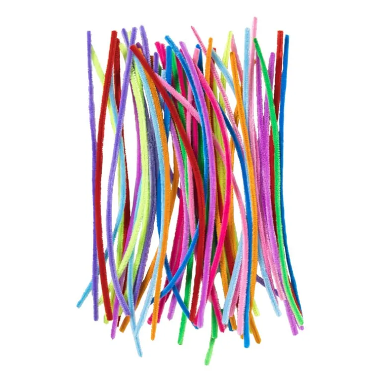 Chenille draad - multikleur - set van 50