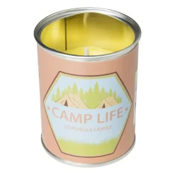 Citronella kaars camping life - rond blik - ø7.5x9.5 cm